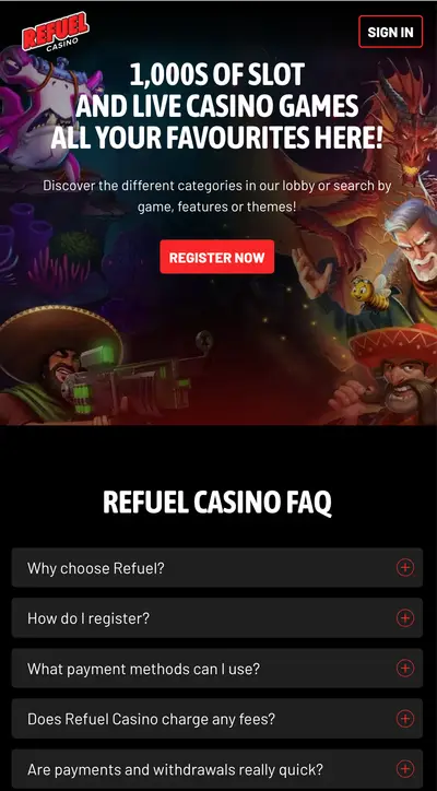 Betalningsalternativ hos Refuel Casino