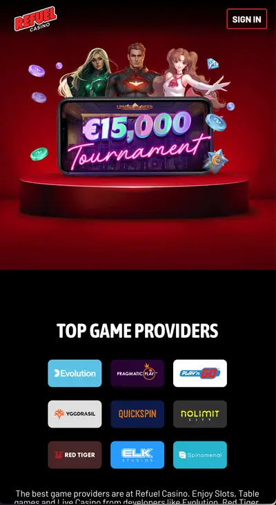 Populära slotsspel i Refuel Casinos bibliotek