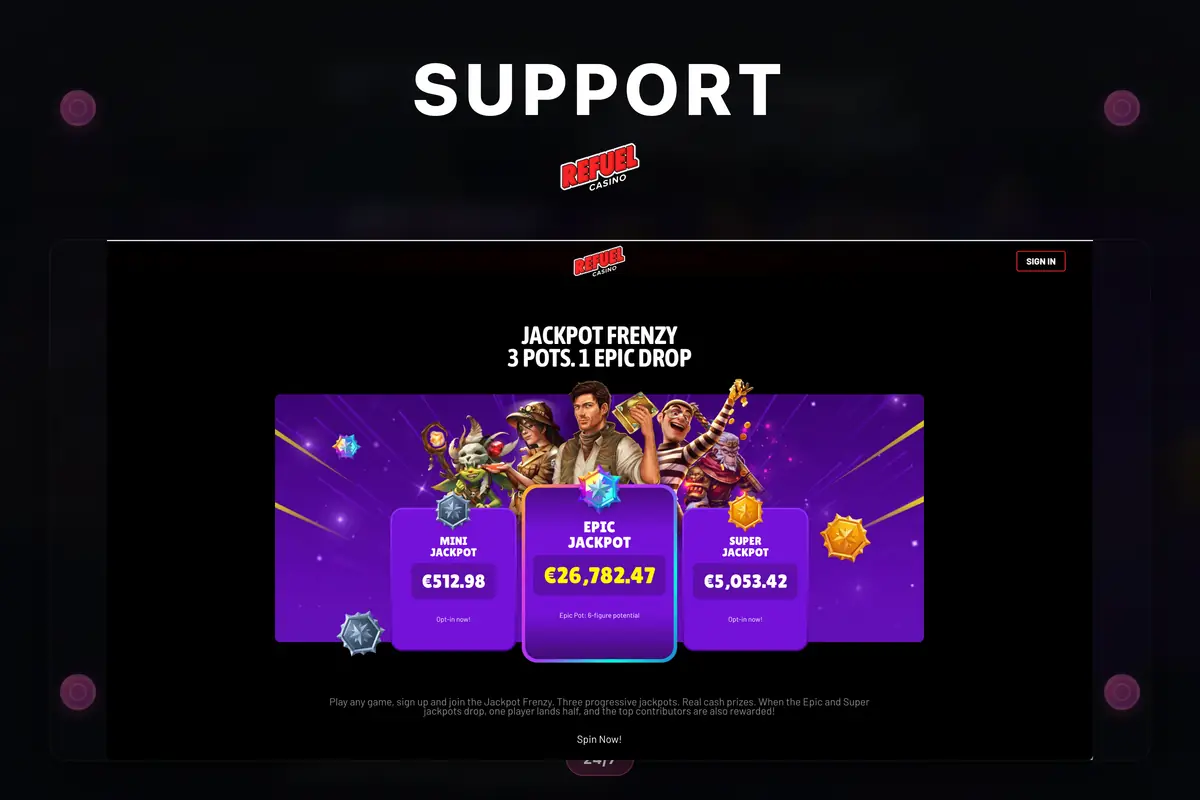 Kundtjänst hos Refuel Casino